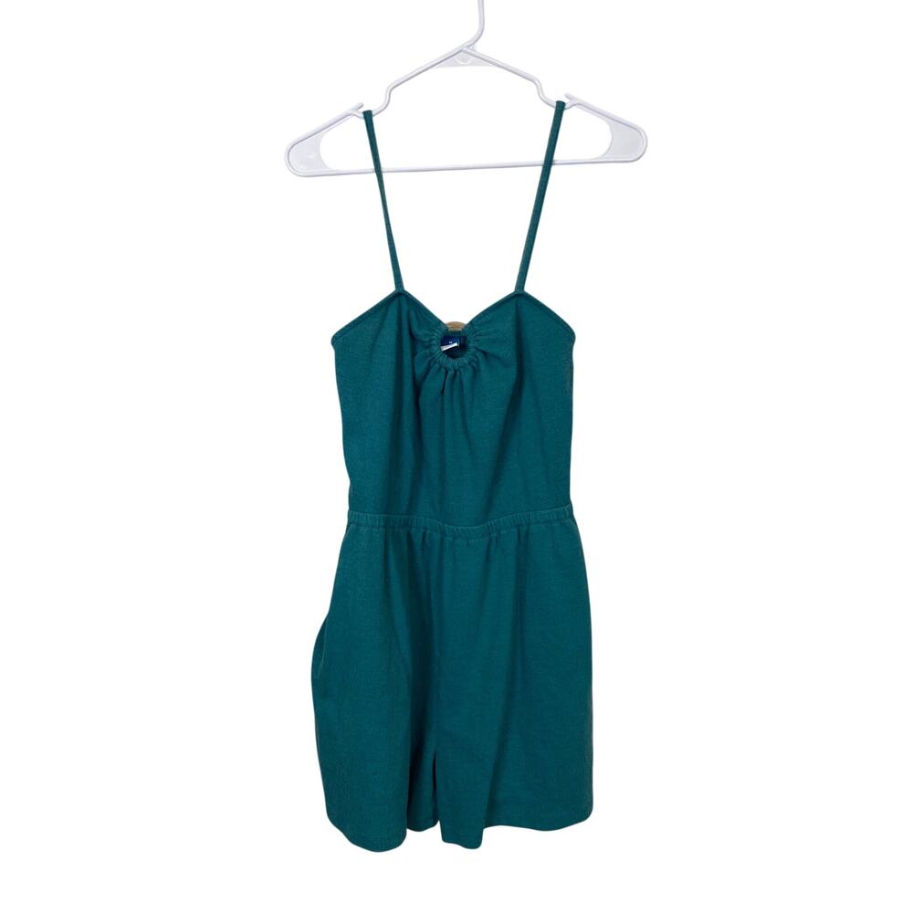 Old Navy Turquise Women Romper Spagheti Strap Textured Fabric Size M